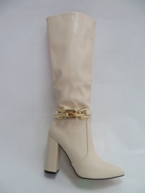 Kozaki damskie ocieplane na obcasie (36-41) 588-1 BEIGE