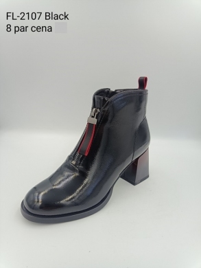 Botki damskie ocieplane na obcasie (36-41) FL-2107 BLACK