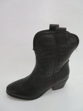 Kozaki damskie ocieplane na obcasie (36-41) 9694 BLACK