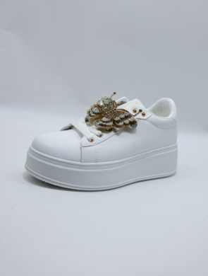Buty sportowe damskie na płaskim (36-41) YY-23 WHITE
