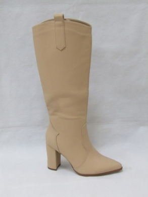 Kozaki damskie na obcasie (36-41) 9327A BEIGE