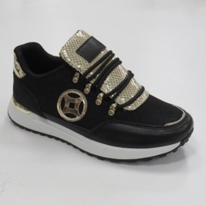 Buty sportowe damskie na płaskim (36-41) 7885 BLACK/GOLD