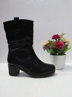 Botki damskie ocieplane na obcasie (36-41) 881-13 BLACK