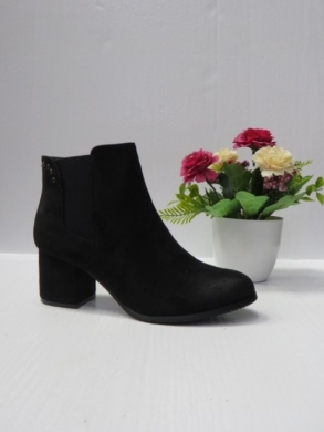 Botki damskie ocieplane na obcasie (36-41) B8313SU BLACK