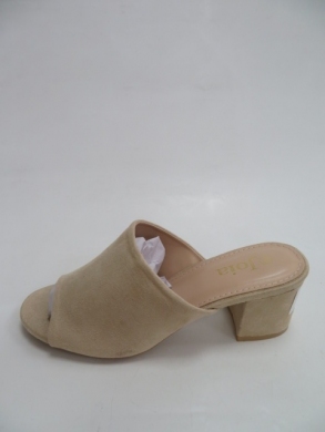 Klapki damskie na obcasie (36-41) F-38 BEIGE