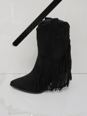 Kozaki damskie na obcasie (36-41) 8639A BLACK