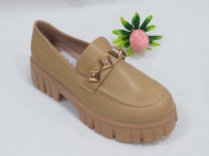 Mokasyny damskie na koturnie (36-41) LS71 KHAKI