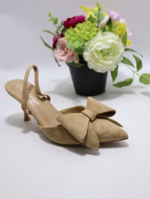 Klapki damskie na szpilce (36-41) B-723 KHAKI