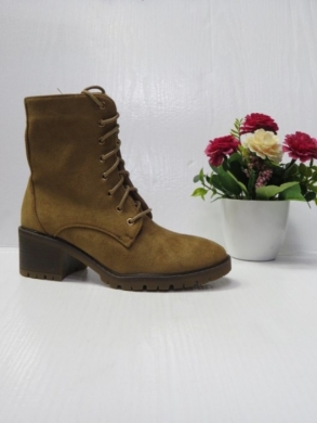 Botki damskie ocieplane na obcasie (36-41) 5690 CAMEL