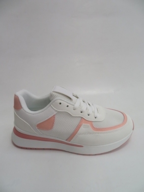 Buty sportowe damskie na płaskim (36-41) 6077 WH/PINK