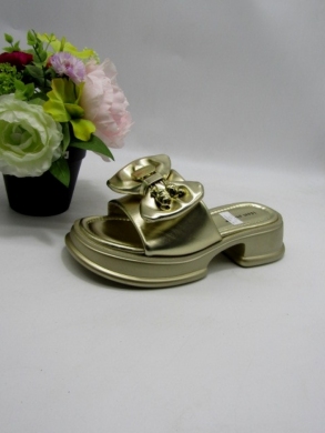 Klapki damskie na obcasie (36-41)  8099 GOLD