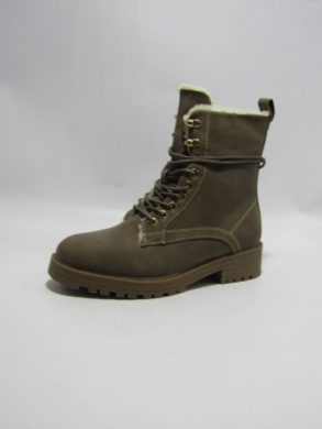 Botki damskie ocieplane na płaskim (36-41) F 6065 KHAKI