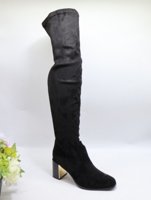 Kozaki damskie na obcasie (36-41) 1623 BLACK