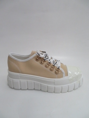 Trampki damskie na koturnie (36-41) 8098-4 BEIGE