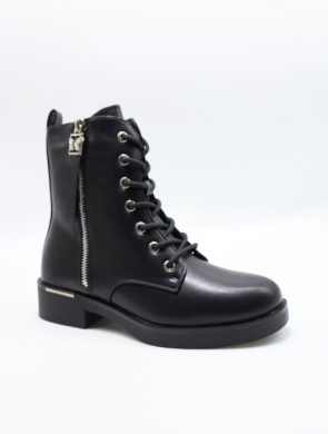 Botki damskie ocieplane na płaskim (36-41) 6084-1 BLACK