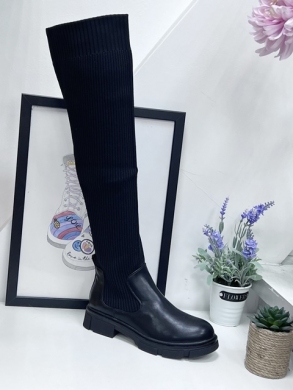 Kozaki damskie na płaskim (36-41) 9061 BLACK