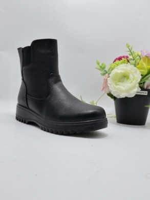 Botki damskie ocieplane na płaskim (36-41) W11-5 BLACK