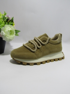 Buty sportowe damskie na koturnie (36-41) 24898 KHAKI