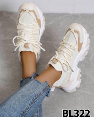 Buty sportowe damskie na płaskim (36-41) BL322 WHITE