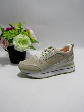 Buty sportowe damskie na płaskim (36-41) 9130 BEIGE