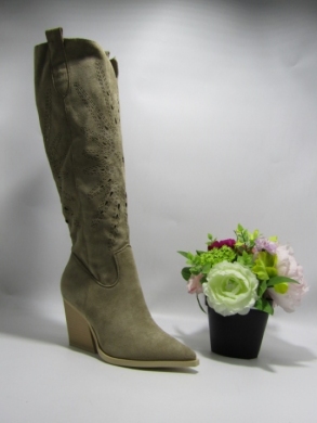 Kozaki damskie na obcasie (36-41) 8676 KHAKI