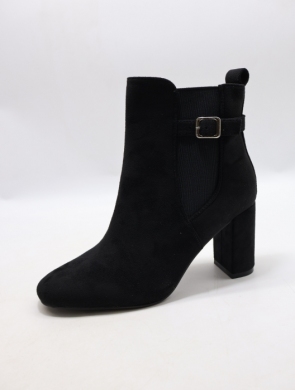 Botki damskie ocieplane na obcasie (36-41) 9189 BLACK