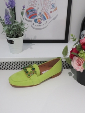 Mokasyny damskie na płaskim (36-41) 7967 GREEN