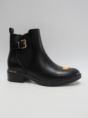 Botki damskie ocieplane na płaskim (36-41) W-75 BLACK
