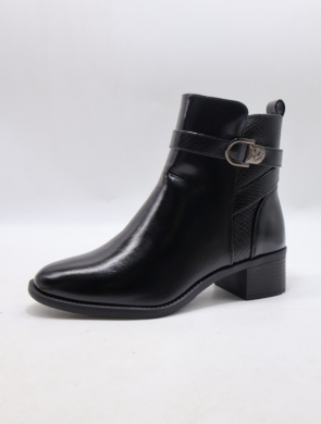 Botki damskie ocieplane na obcasie (36-41) 6511 BLACK