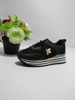 Buty sportowe damskie na koturnie (36-41) LL1903 BLACK