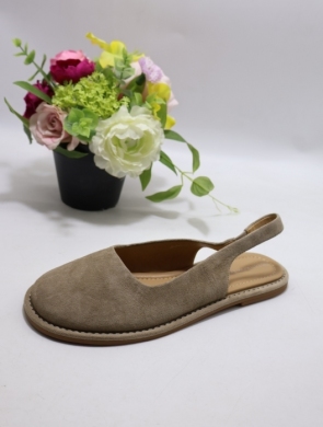 Sandały damskie na płaskim (36-41) P-323 BEIGE-SKÓRA
