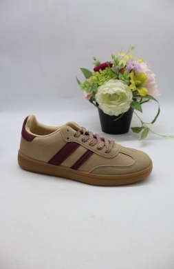 Buty sportowe damskie na płaskim (36-41) YY-185 KHAKI/WINE