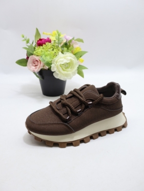 Buty sportowe damskie na płaskim (36-41) 24898 BROWN