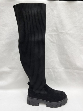 Kozaki damskie na płaskim (36-41) NS279 BLACK