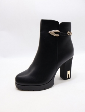 Botki damskie ocieplane na obcasie (36-41) B137-1 BLACK