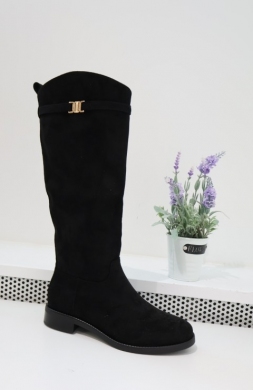 Kozaki damskie na płaskim (36-41) 69003 BLACK