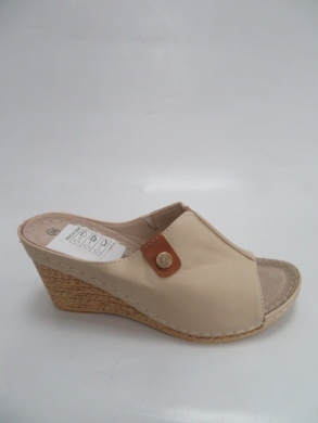 Klapki damskie na koturnie (36-41) 7AA223 BEIGE
