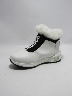 Botki damskie ocieplane na płaskim (36-41) 9130-8 WHITE