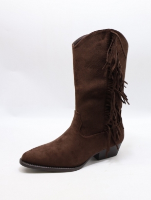 Kozaki damskie na obcasie (36-41) DF060 BROWN