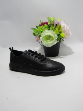 Trampki damskie na płaskim (36-41) J2301 BLACK