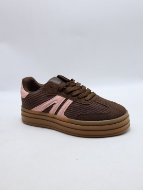 Buty sportowe damskie na płaskim (36-41) 25817 BROWN