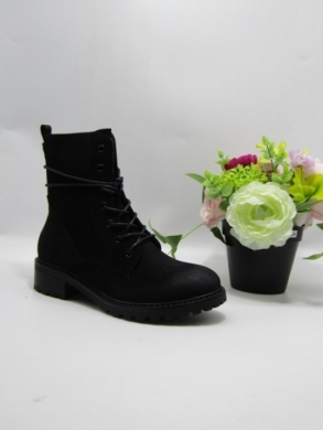 Botki damskie ocieplane na płaskim (36-41) C810 BLACK
