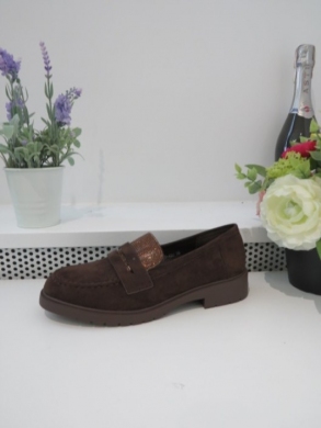 Mokasyny damskie na płaskim (36-41) 77-480 BROWN