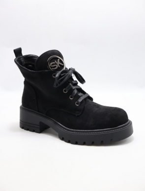 Botki damskie ocieplane na obcasie (36-41) HBL-118 BLACK