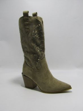Kozaki damskie na obcasie (36-41) 586 KHAKI