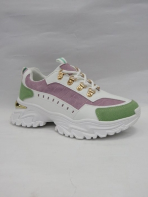 Buty sportowe damskie na płaskim (36-41) AB-998 GREEN/PURPLE