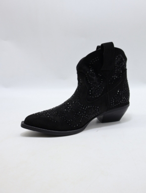 Botki damskie na obcasie (36-41) 7663 BLACK