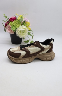 Buty sportowe damskie na płaskim (36-41) 23043 BROWN
