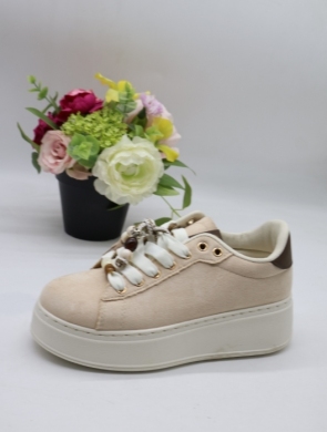 Buty sportowe damskie na płaskim (36-41) EV-512 BEIGE