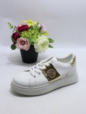 Buty sportowe damskie na płaskim (36-41) JDJ-30 WH/GOLD